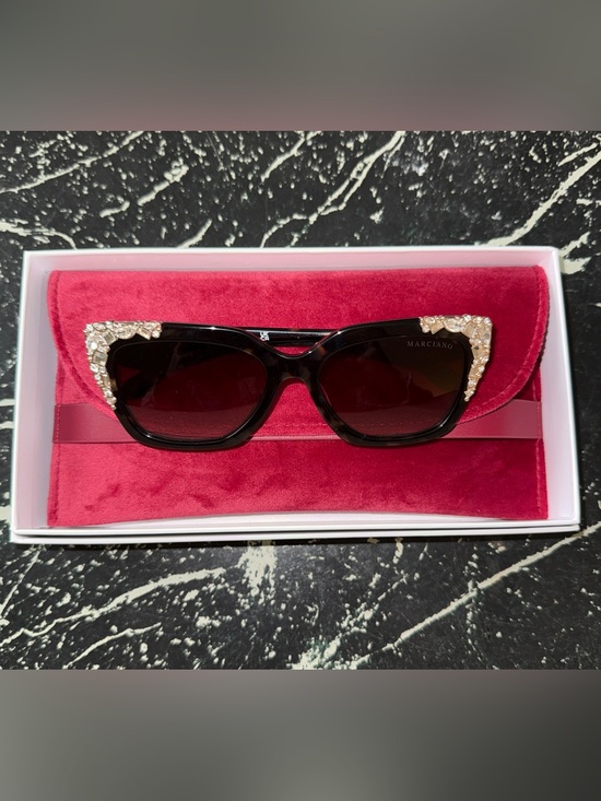 Marciano Tortoise Shell Cat-Eye Sunglasses with Crystal Accents main image 4